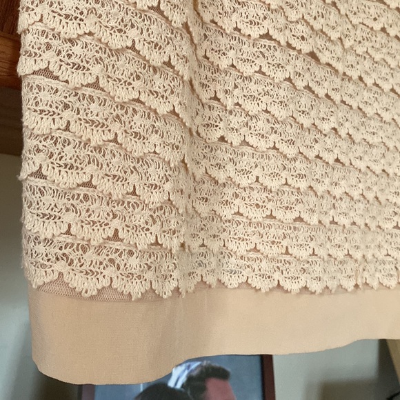 Madewell silk lace capped sleeve eggshell color blouse - Picture 9 of 10